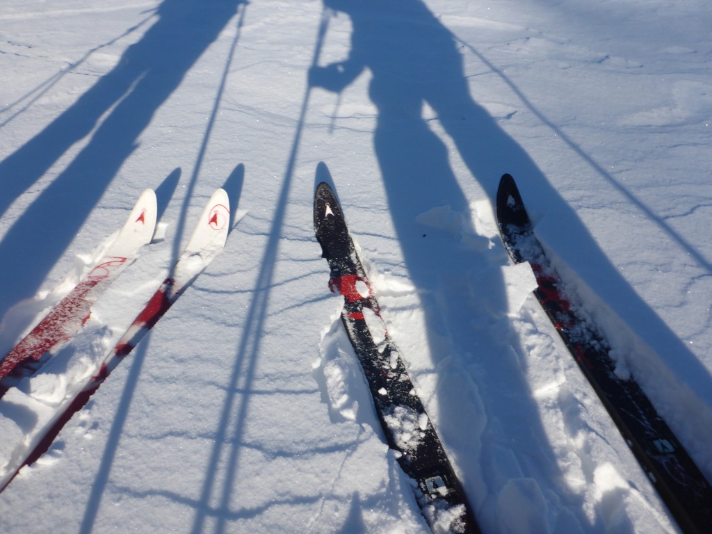 Med feller under skiene har vi godt feste til å dra de tunge pulkene